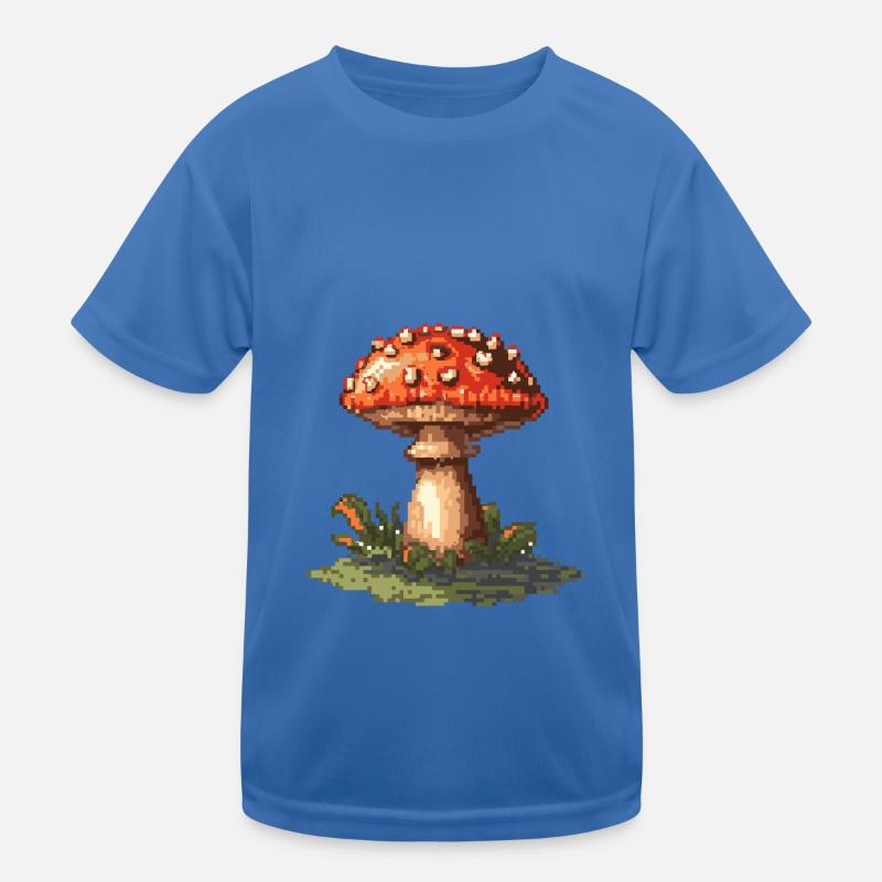 Mushroom Pixel Gamer Kids Functional T-Shirt