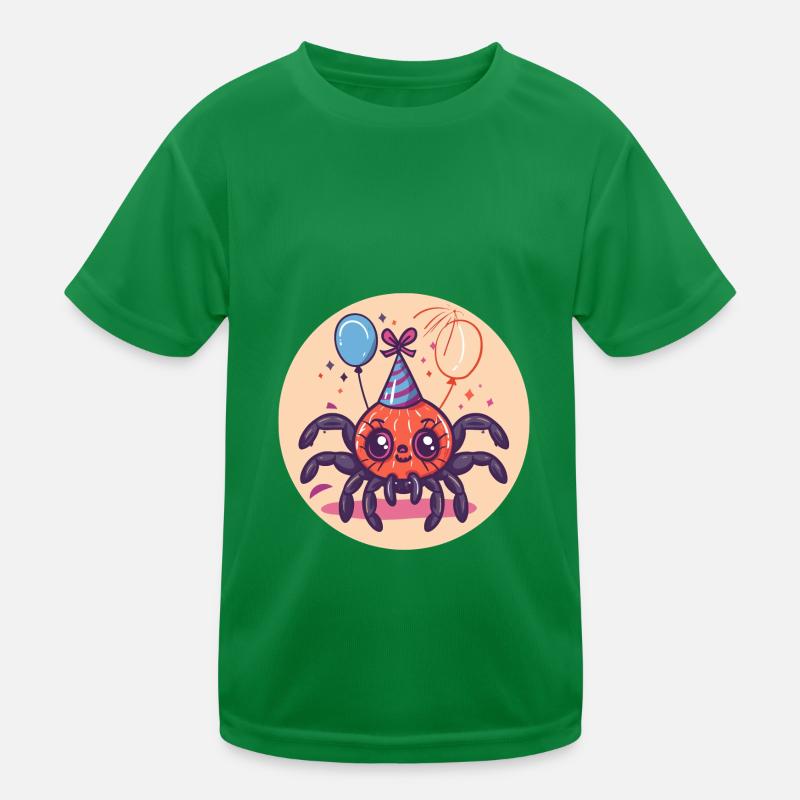 Spinne Tarantula Geburtstag Comic Kinder Funktions-T-Shirt
