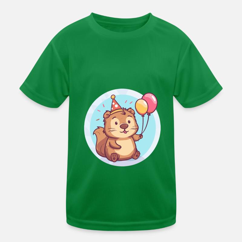 Biber Geburtstag Comic Kinder Funktions-T-Shirt