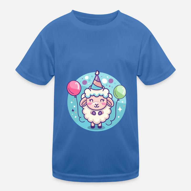 Sheep Birthday Comic Kids Functional T-Shirt