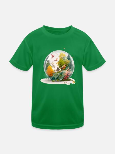 Der Miniaturbohrer - Kinder Funktions-T-Shirt - Kelly Green - Vorne