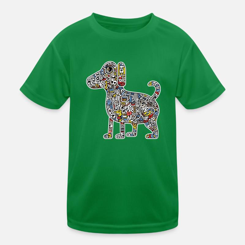 Hunde-Kunst-Muster Kinder Funktions-T-Shirt