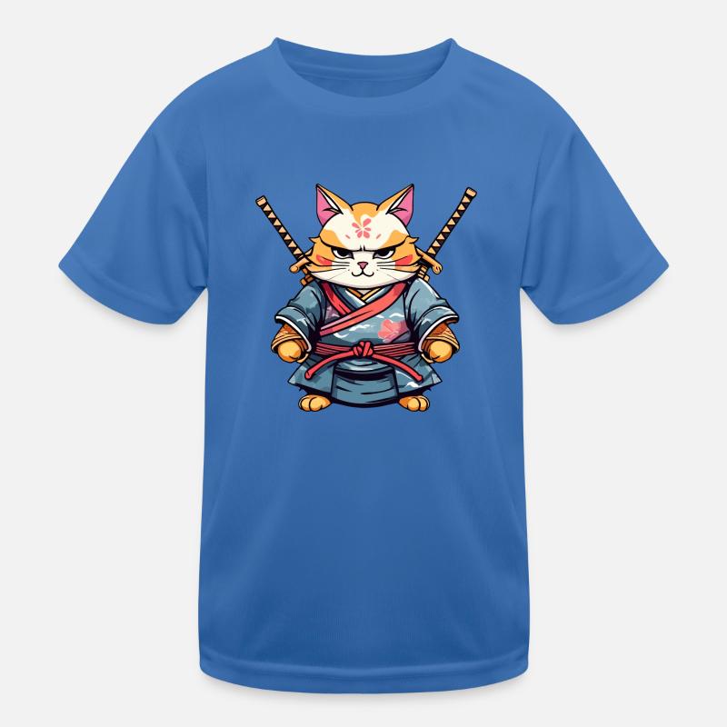 Samurai-Katze #28 Kinder Funktions-T-Shirt