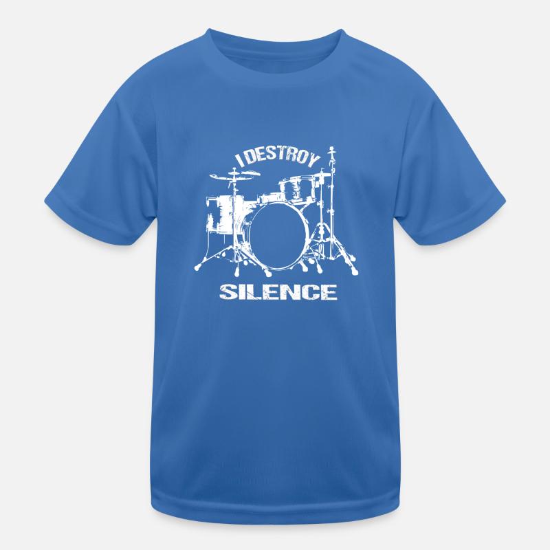 I Destroy Silence Drumset Drummer Drums T-shirt sport Enfant