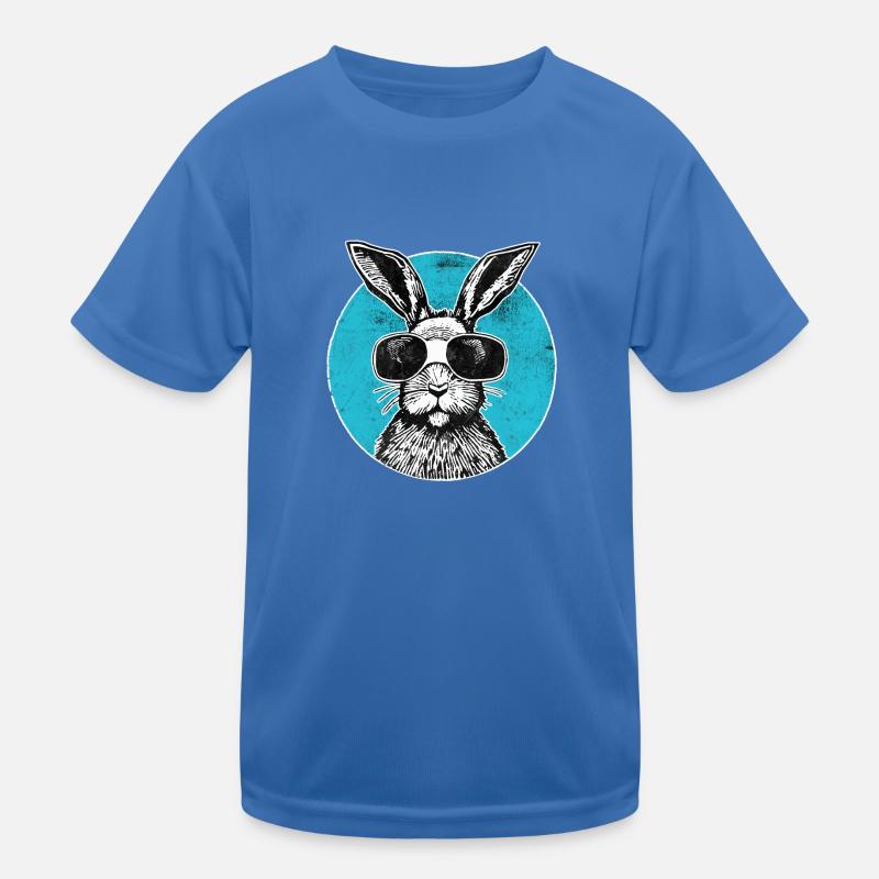 Hase mit Brille auf der Nase Kinder Funktions-T-Shirt
