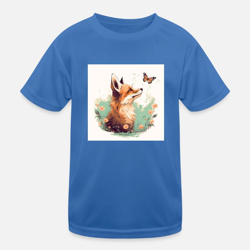 Fuchs mit Schmetterling Kinder Funktions-T-Shirt