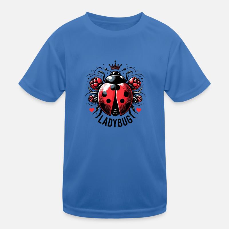 LADYBUG LADYBUG FLYING DOTS INSECT LUCK Kids Functional T-Shirt