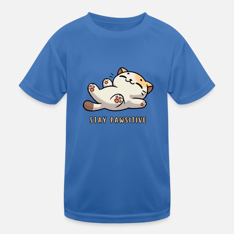 Stay Pawsitive – Süße Katze mit Spruch Kinder Funktions-T-Shirt