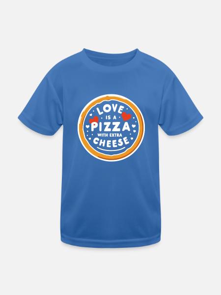Love is a Pizza with Extra Cheese - Kids Functional T-Shirt - royal blue - Front