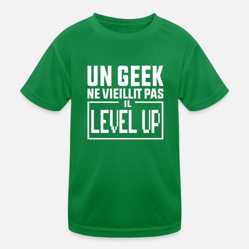 A Geek Does Not Age It Level Up Geek Gift Kids Functional T-Shirt