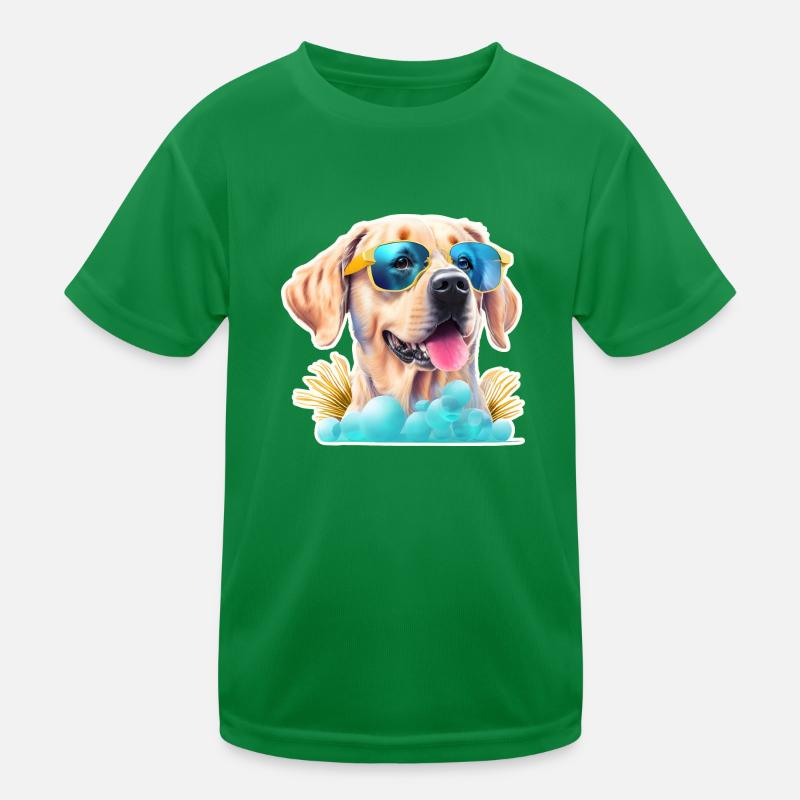 Labrador mit Sonnenbrille Kinder Funktions-T-Shirt