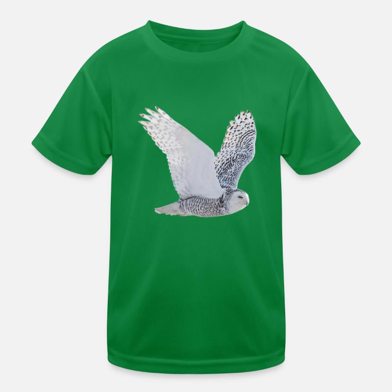 Weisse Eule Kinder Funktions-T-Shirt