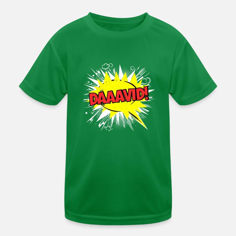 David Name Funny Speech Bubble Daaavid! Kids Functional T-Shirt