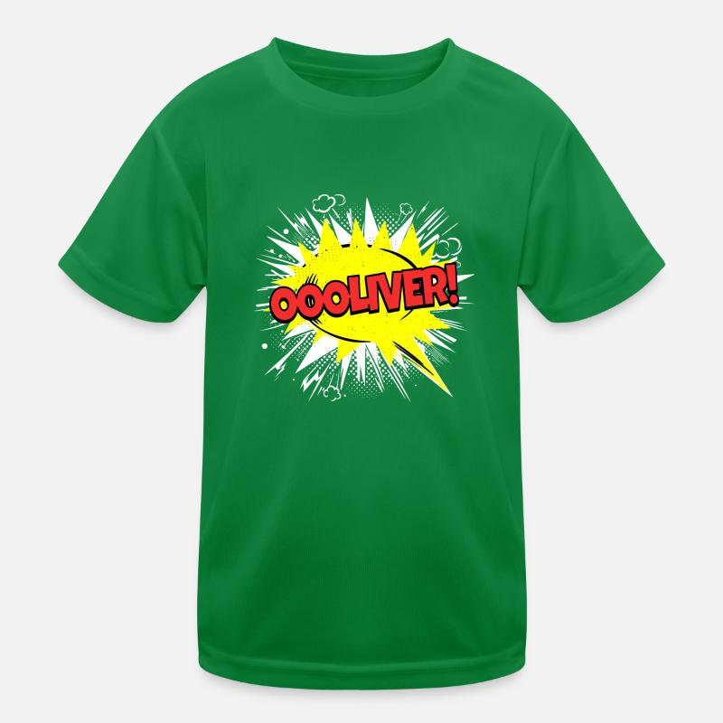 Oliver Name Funny Speech Bubble Oooliver! Kids Functional T-Shirt
