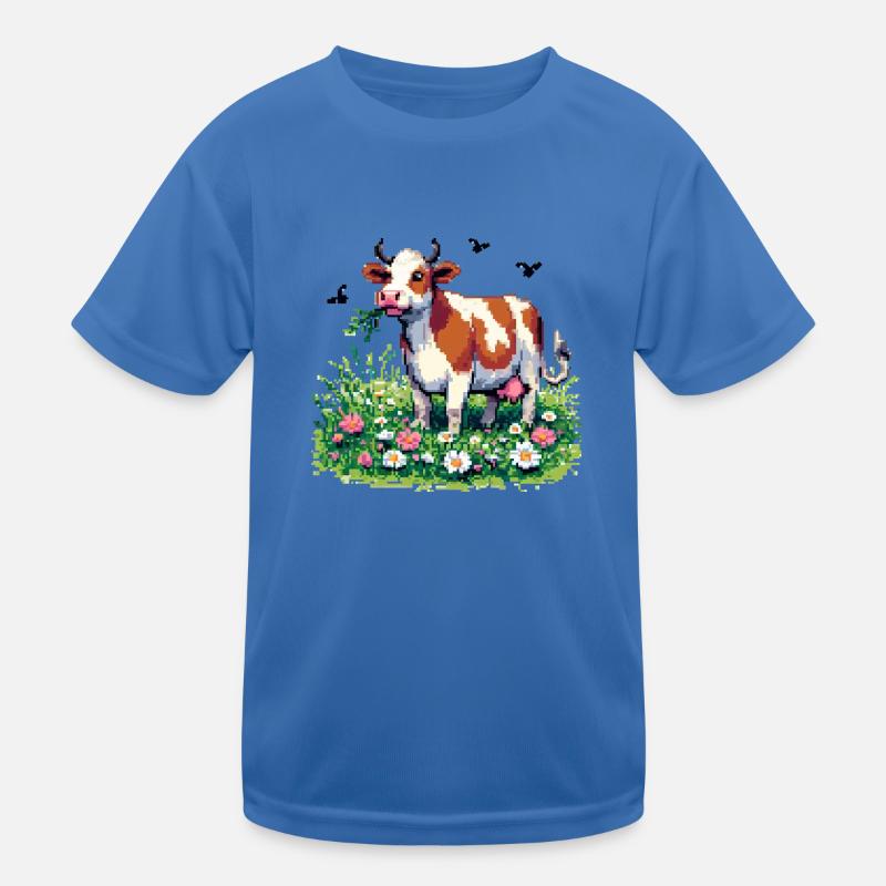 PixelArt Vache heureuse T-shirt sport Enfant