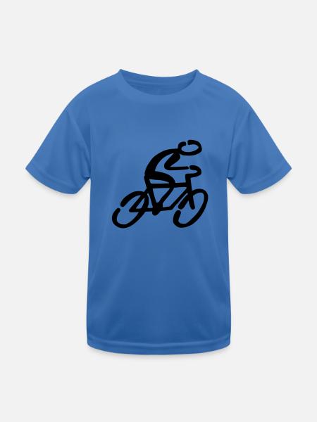 Fahrradfahrer Fahrrad - Kinder Funktions-T-Shirt - Königsblau - Vorne