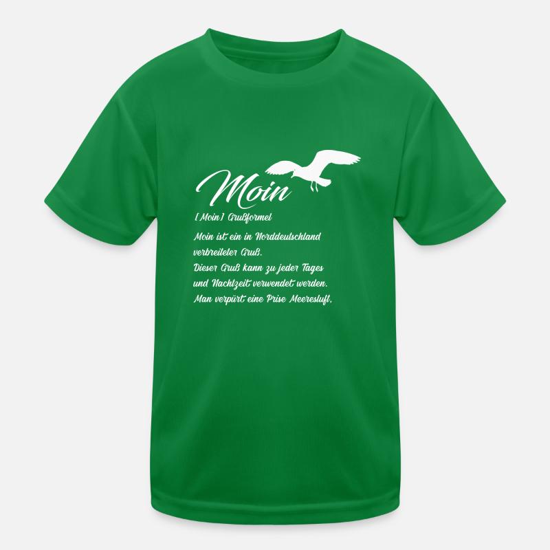Moin Definiton Geschenk Idee mit Möwe Kinder Funktions-T-Shirt