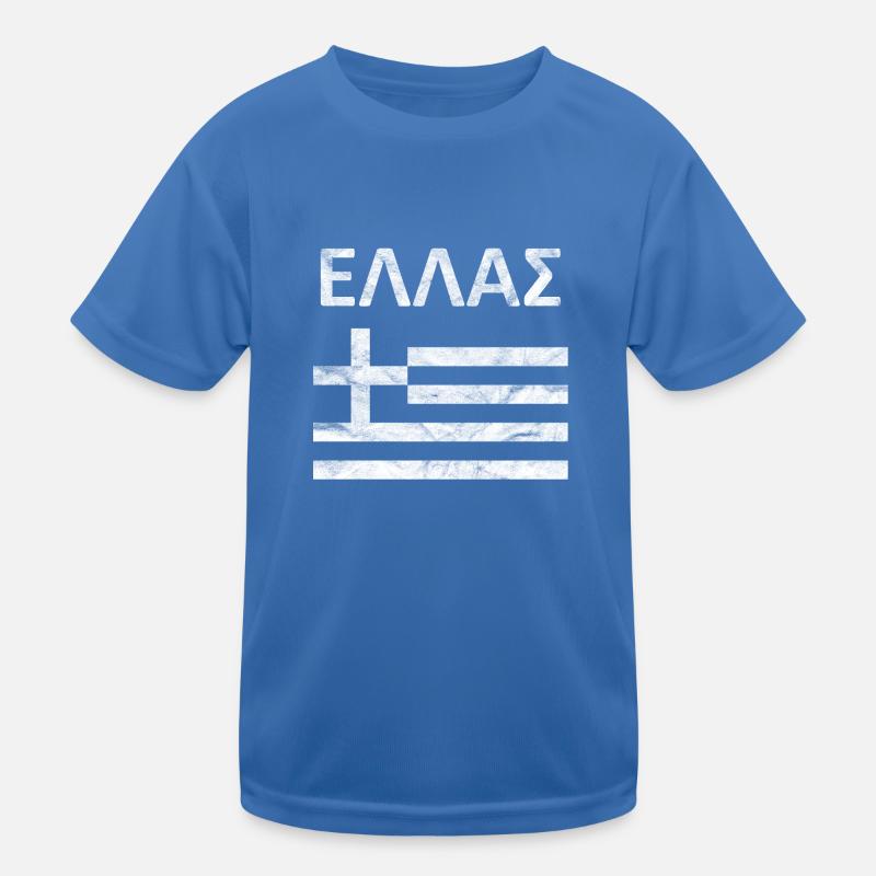Grèce Drapeau Vintage Écriture grecque T-shirt sport Enfant