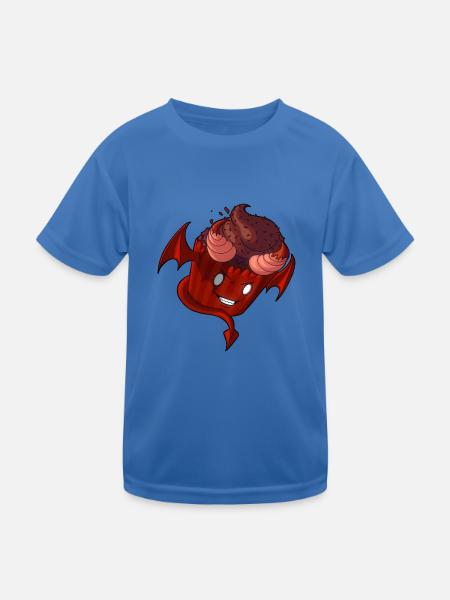 Devil Cupcake - Kinder Funktions-T-Shirt - Königsblau - Vorne