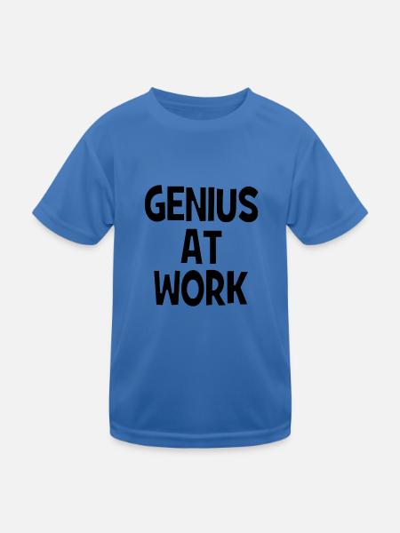 Genius at Work - Genie bei der Arbeit - Kinder Funktions-T-Shirt - Königsblau - Vorne