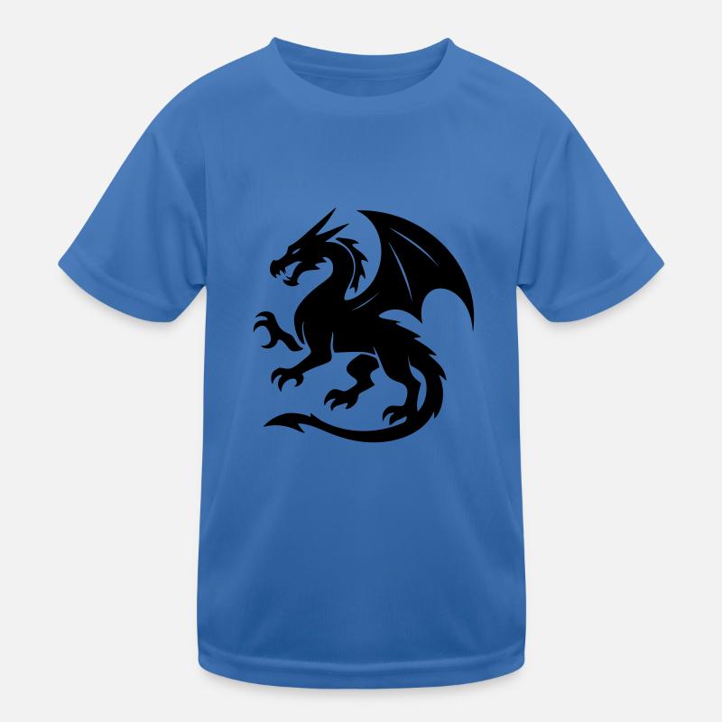 Drache (schwarz) Kinder Funktions-T-Shirt