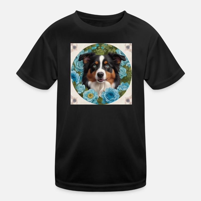 Blauäugiger Australian Shepherd Kinder Funktions-T-Shirt