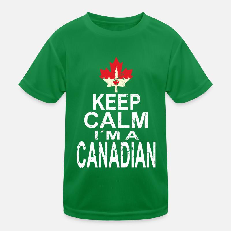 Keep Calm Im a Canadian Kids Functional T-Shirt