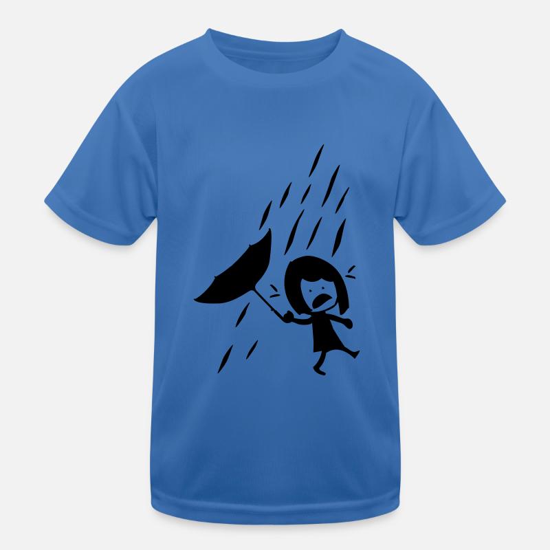 Mädchen an einem regnerischen Tag Kinder Funktions-T-Shirt