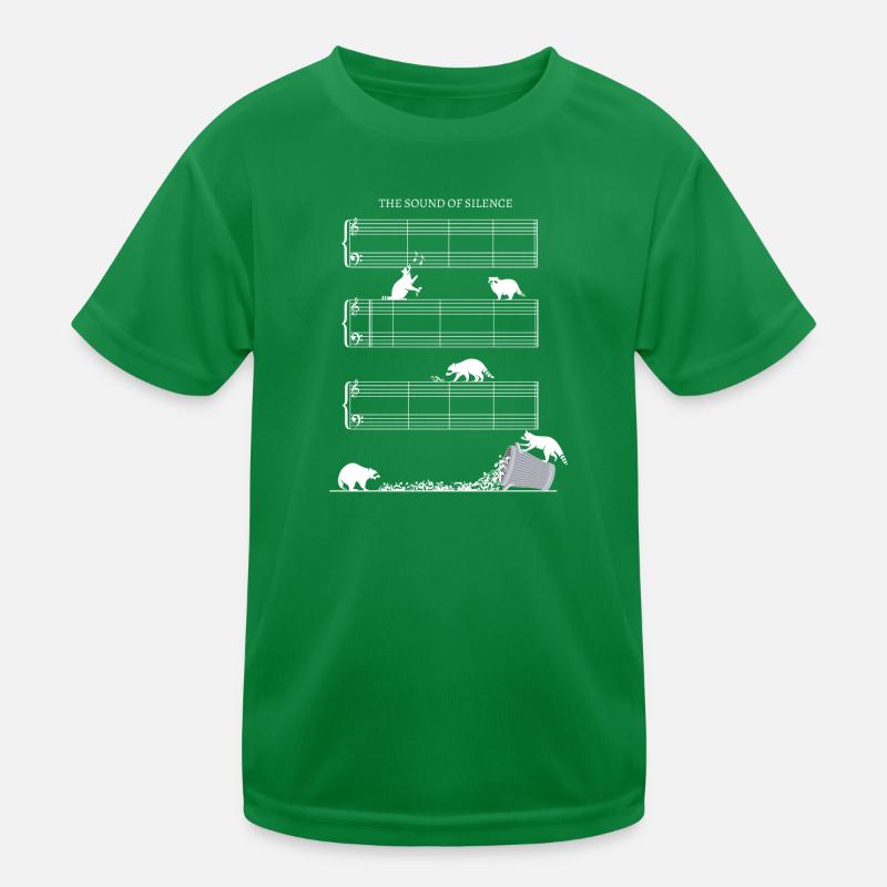 Silence partition de musique sans notes avec ratons laveurs T-shirt sport Enfant