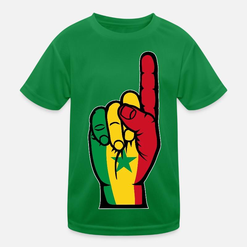 Main du drapeau du Sénégal T-shirt sport Enfant
