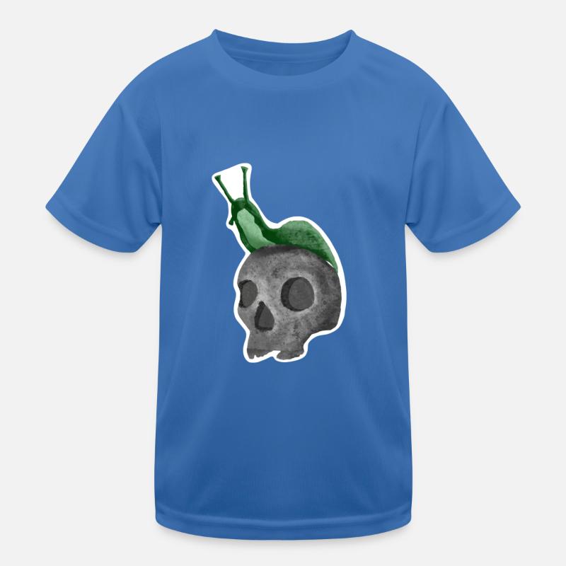 Schädel mit Schnecke Kinder Funktions-T-Shirt