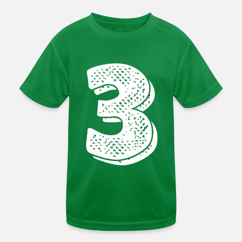 Number 3-3 th anniversary Kids Functional T-Shirt
