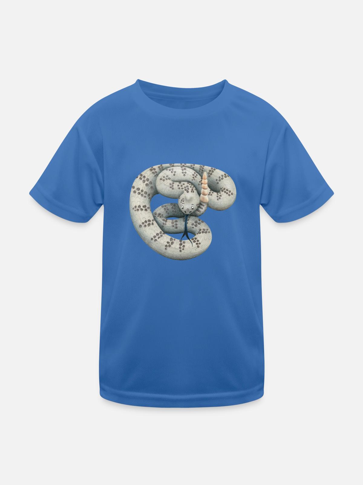 Klapperschlange - Kinder Funktions-T-Shirt - Königsblau - Vorne
