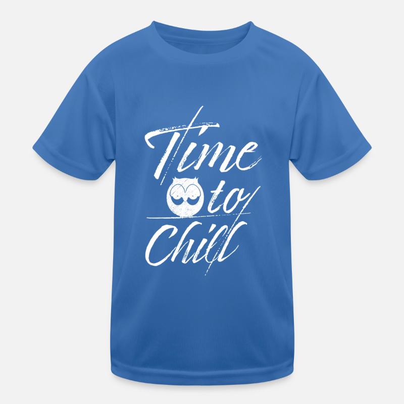 Owl Time To Chill Slogan Kinder Funktions-T-Shirt