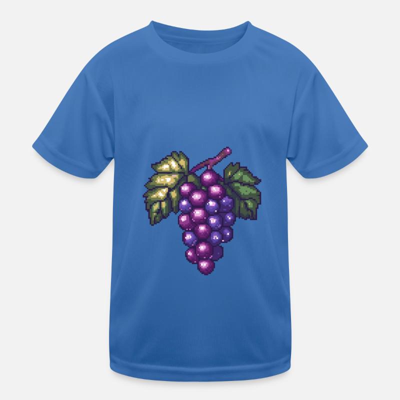 Weintrauben Pixel Kinder Funktions-T-Shirt
