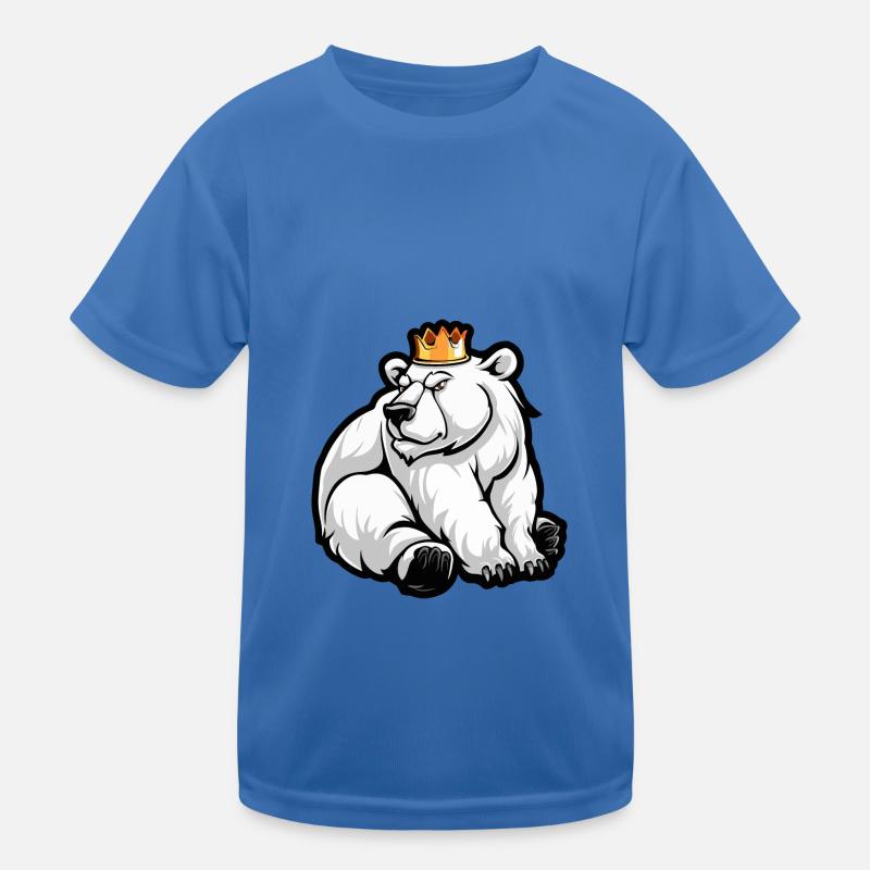Eisbär Comic Krone Kinder Funktions-T-Shirt