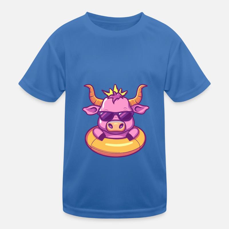 Stier Sommer Comic Kinder Funktions-T-Shirt