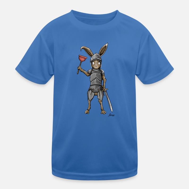 Funny medieval Rabbit in Armor Kinder Funktions-T-Shirt