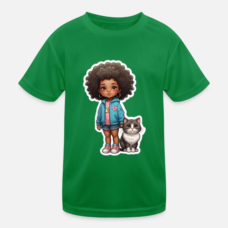 Kind Katze Freunde Geschenkidee Kinder Funktions-T-Shirt