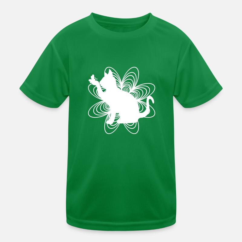 Cat White Kids Functional T-Shirt