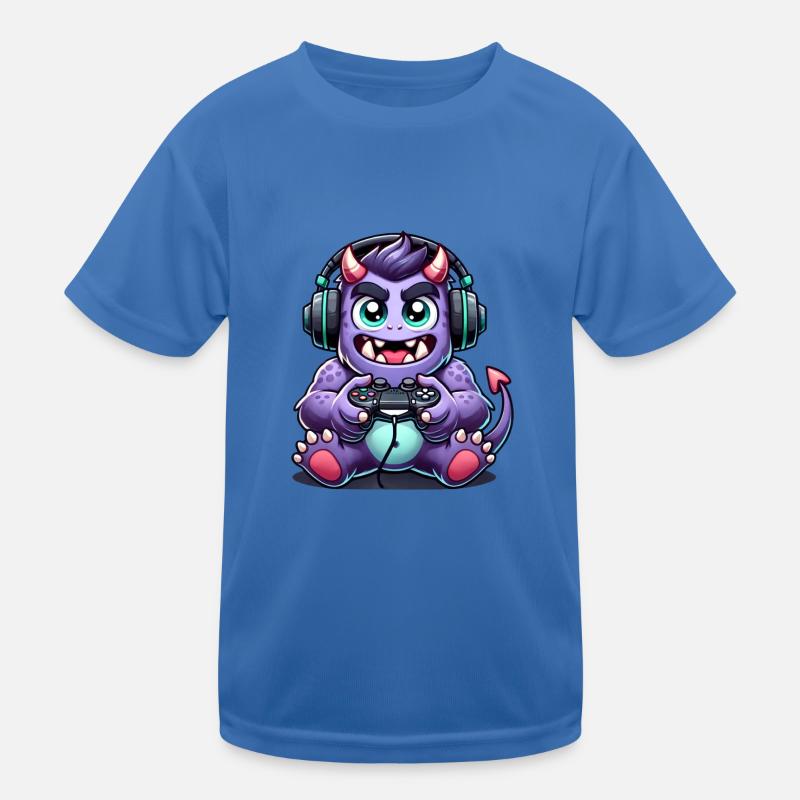 Gamer Monster Console Games Virtual Reality Kids Functional T-Shirt