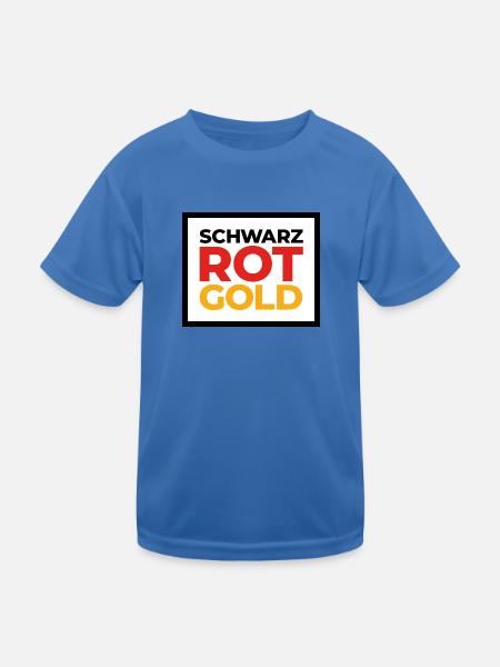 Deutschland Sport Mannschaften - SchwarzRotGold - Kinder Funktions-T-Shirt - Königsblau - Vorne