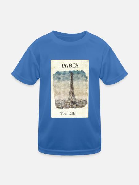 Paris Eifelturm Vintage - Kinder Funktions-T-Shirt - Königsblau