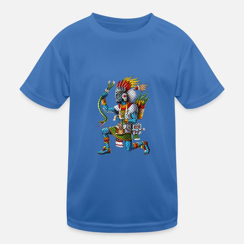 Ancient Aztec God Tlaloc Kids Functional T-Shirt