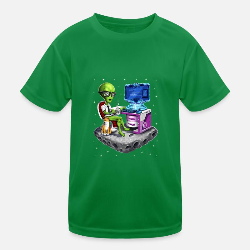 Weltraum-Alien-Programmierer Kinder Funktions-T-Shirt