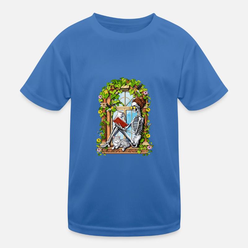 Skeleton Hippie Plants Kids Functional T-Shirt