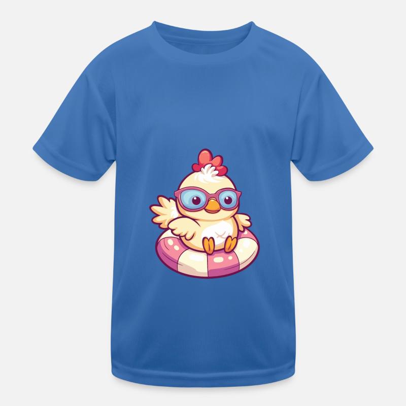 Huhn Sommer Comic Kinder Funktions-T-Shirt