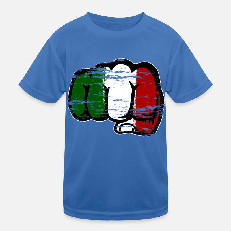 Italien Flagge Hand Faust used Kinder Funktions-T-Shirt