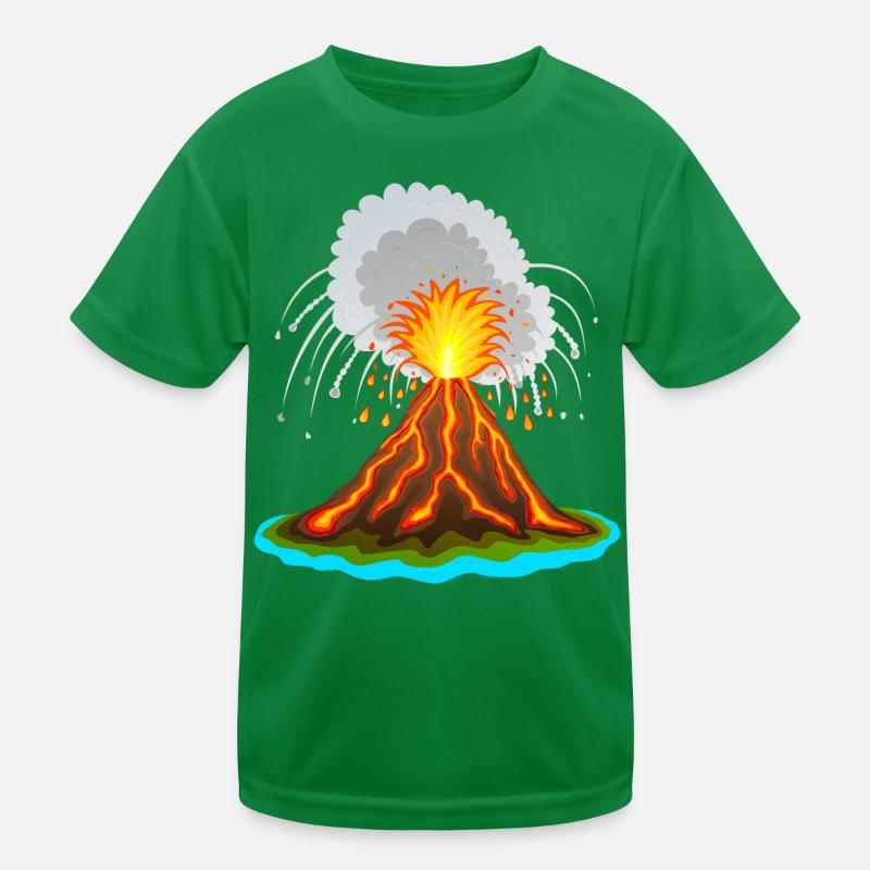 Vulkan, Vulkanausbuch, Lava, Magma,Vulkane vulcano Kinder Funktions-T-Shirt