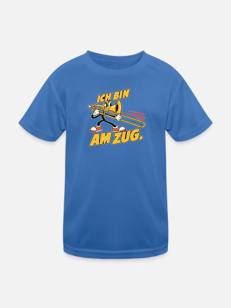 Ich bin am Zug – Lustiges Posaunen-Maskottchen - Kinder Funktions-T-Shirt - Königsblau